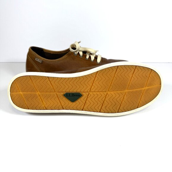 LL BEAN Women's sneakers 9M Brown Leather Low Top Lace Up - Picture 8 of 11